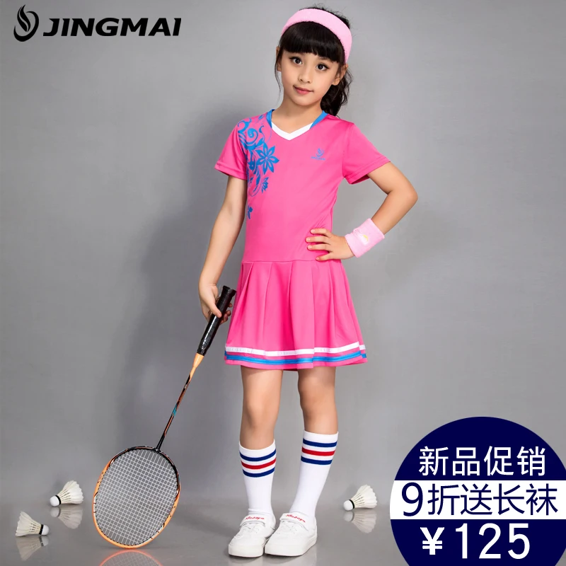 Children\'s Tennis Badminton Dress Girls Breathable Quick Dry Summer Tennis Suit Sports Dress with Short Pants