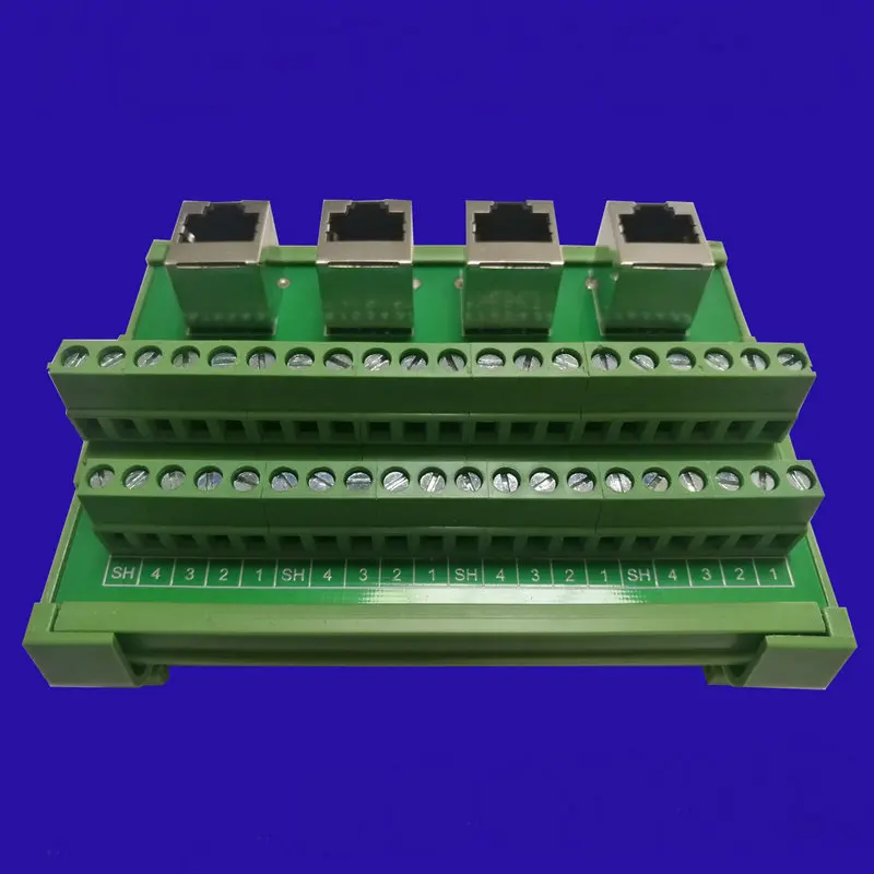 RJ45 Transfer Terminal Block Transfer Board Network Port Transfer Terminal Network Cable Module Rack DIN Rail Installation