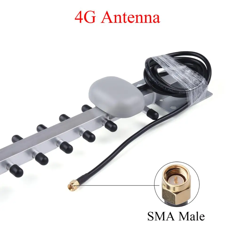 Antena wi-fi 4g/2.4g 25dbi RP-SMA/sma macho, antena yagi externa sem fio para amplificador de reforço com cabo