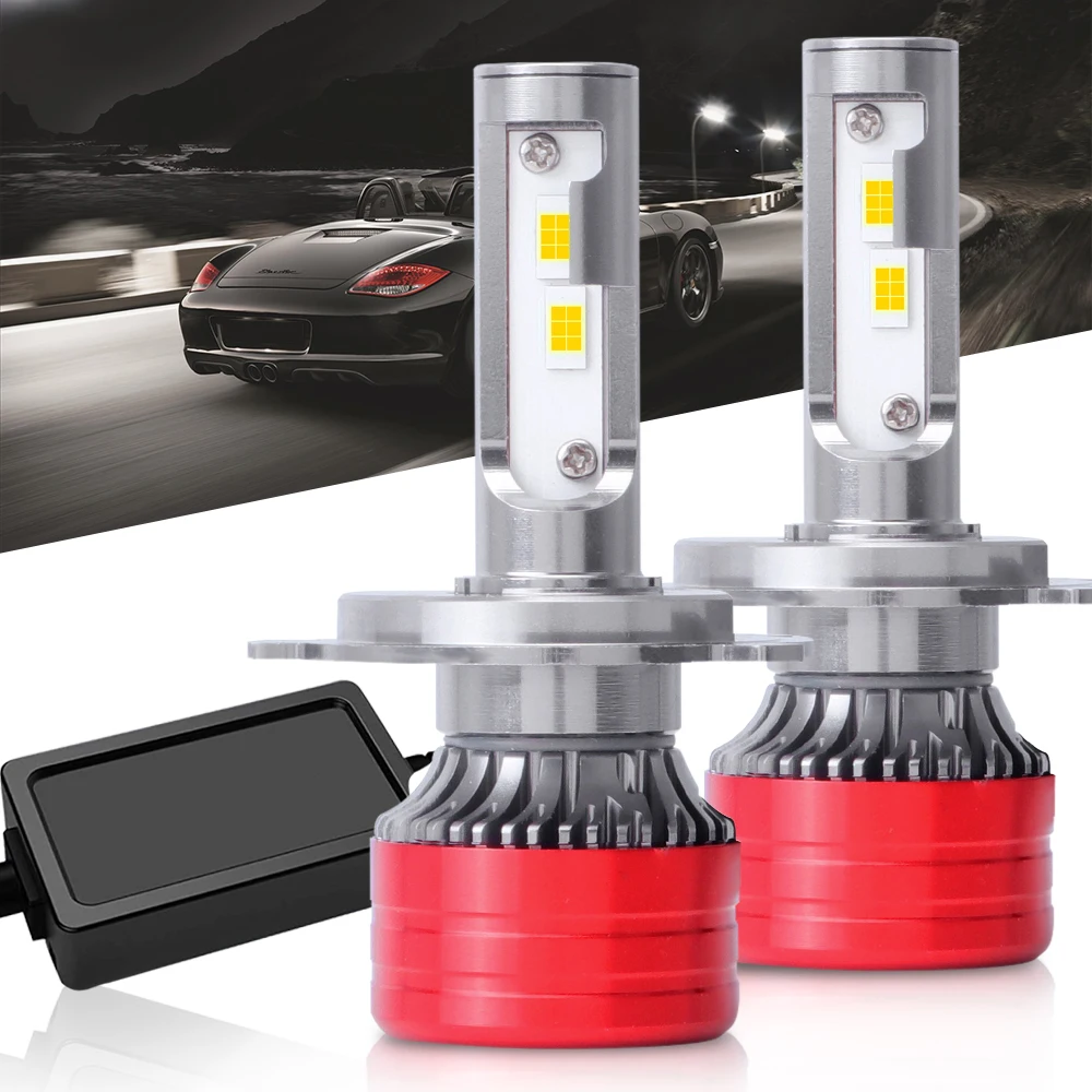 

2PCS Super Bright CSP LED Chip H7 H11 H4 9005 HB3 9006 HB4 Car LED Headlight Bulbs100W 30000LM 6500K Fog Lamp LED Car Light