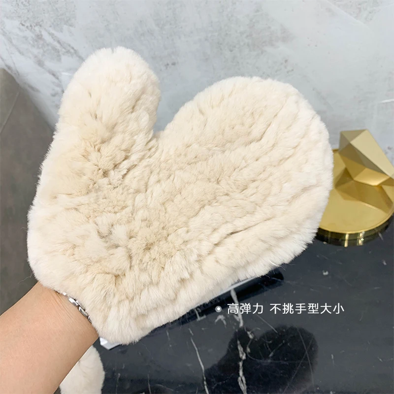 2020 Fxfurs New Fashion Korean Rex Rabbit Fur Fur Gloves Winter Warm Fur Real Fur Women's Finger Cute