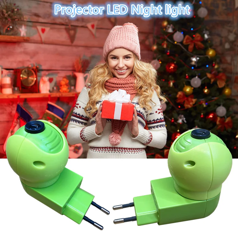 Projector EU Plug 220V LED Night Light Creative Table Bedside Lamp Romantic Bear Image Kids Room Decoration Xmas Gift Box