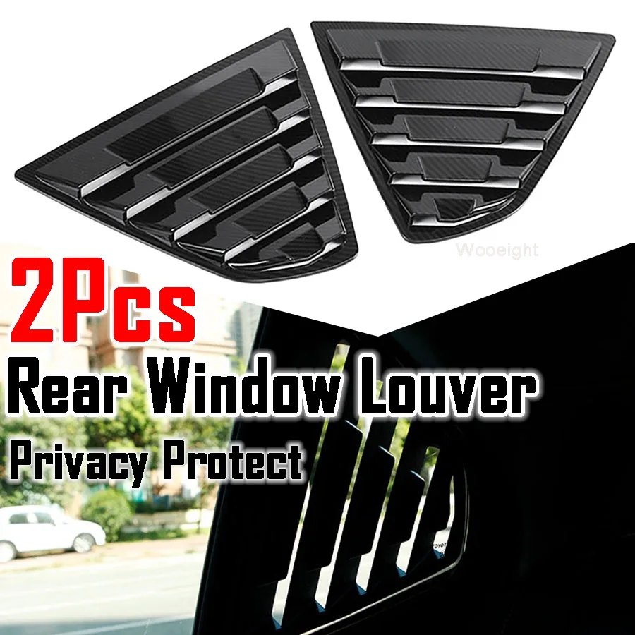 Wooeight 2x Car Side Rear Window Louver Shutter Cover Trim Air Outlet Shutter Decals Fit for Toyota Camry Sedan 2018 2019 2020