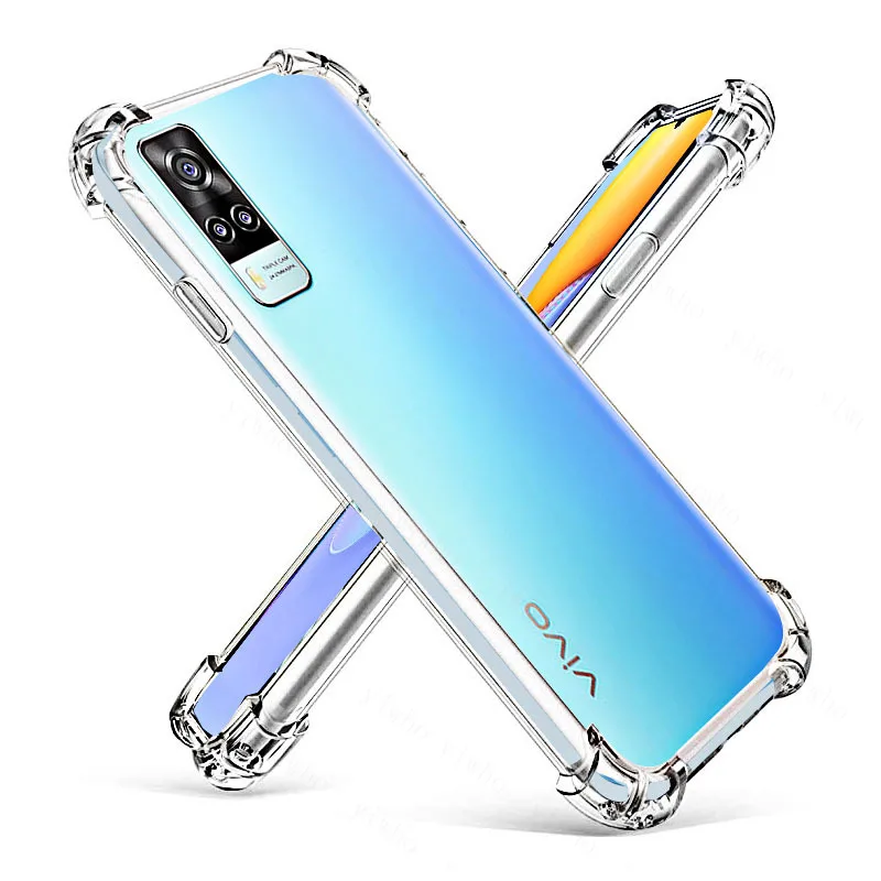 Armor Silicone Case for VIVO Y31 Y51 Y72 Y52 Soft Clear Cover on For VIVO Y70 Y50 Y30 Shockproof Transparent Cases Coque Y 31 51