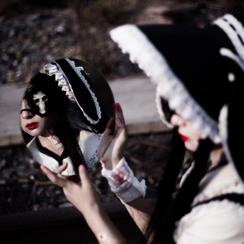 Cosplay Mắt Miếng Dán Đầu Lâu Đen Ren Đậm Gothic Đệm Mắt Một Mắt Handmade Lolita Bé Gái Thời Trang Đường Phố Phổ Biến