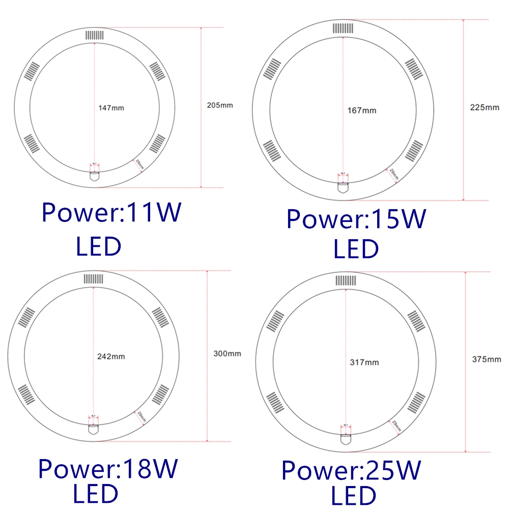 T9 LED Circular Tubes 205mm 375mm G10Q LED Circle lamp 4pins 225mm LED Round Tubo Fluorescent lamps replace leds