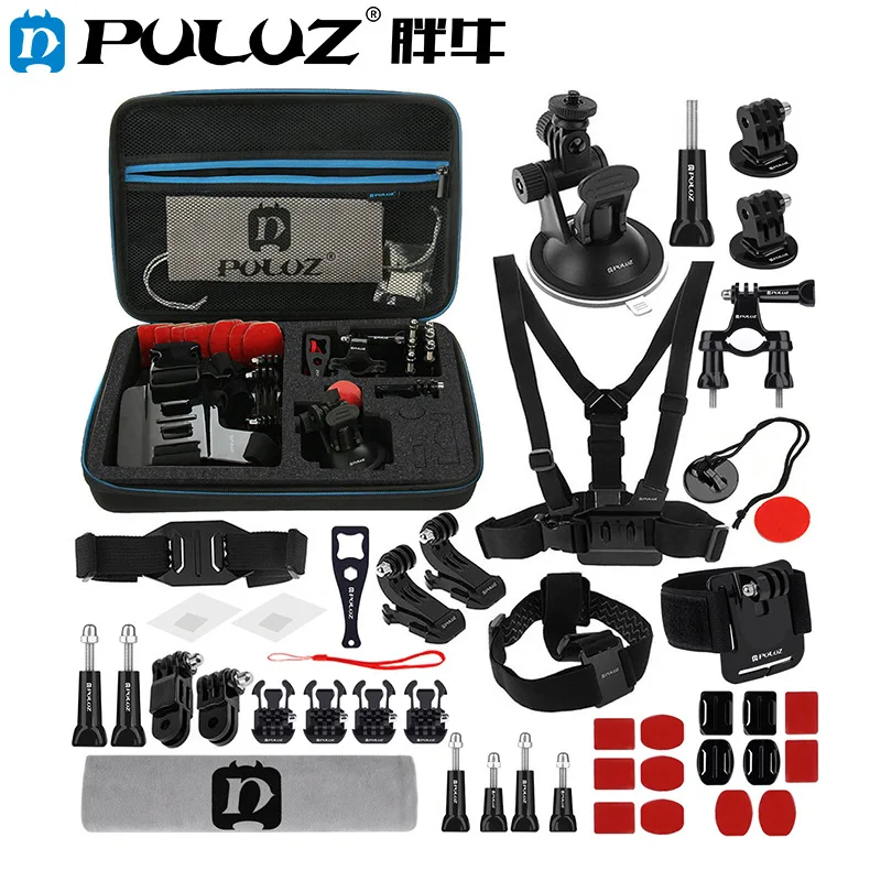 PULUZ 45 In 1 Accessories Ultimate Combo Kits with EVA Case for GoPro Xiaoyi Action Camera  for Gopro Hero Accessoires