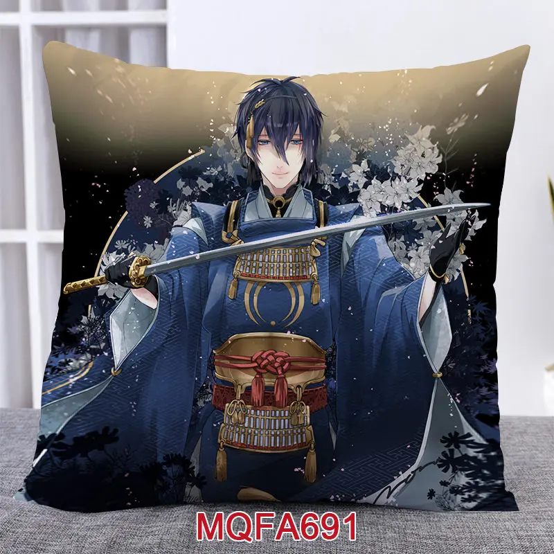 45X45CM Anime Game Touken Ranbu Online Pillow Covers Dakimakura Case 3D Print Double Sided Print Decorative Pillowcase Gifts TR7