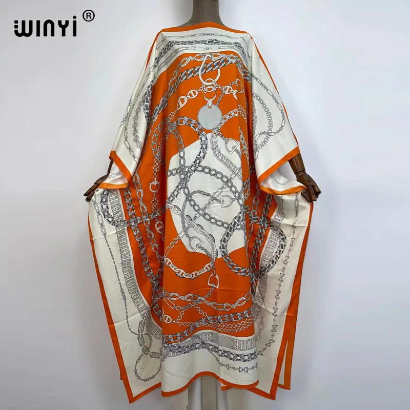 

WINYI Printed caftan african dresses for women kaftan Loose Dress Batwing abaya Maxi Long vetement femme 2021 Party Elegant robe