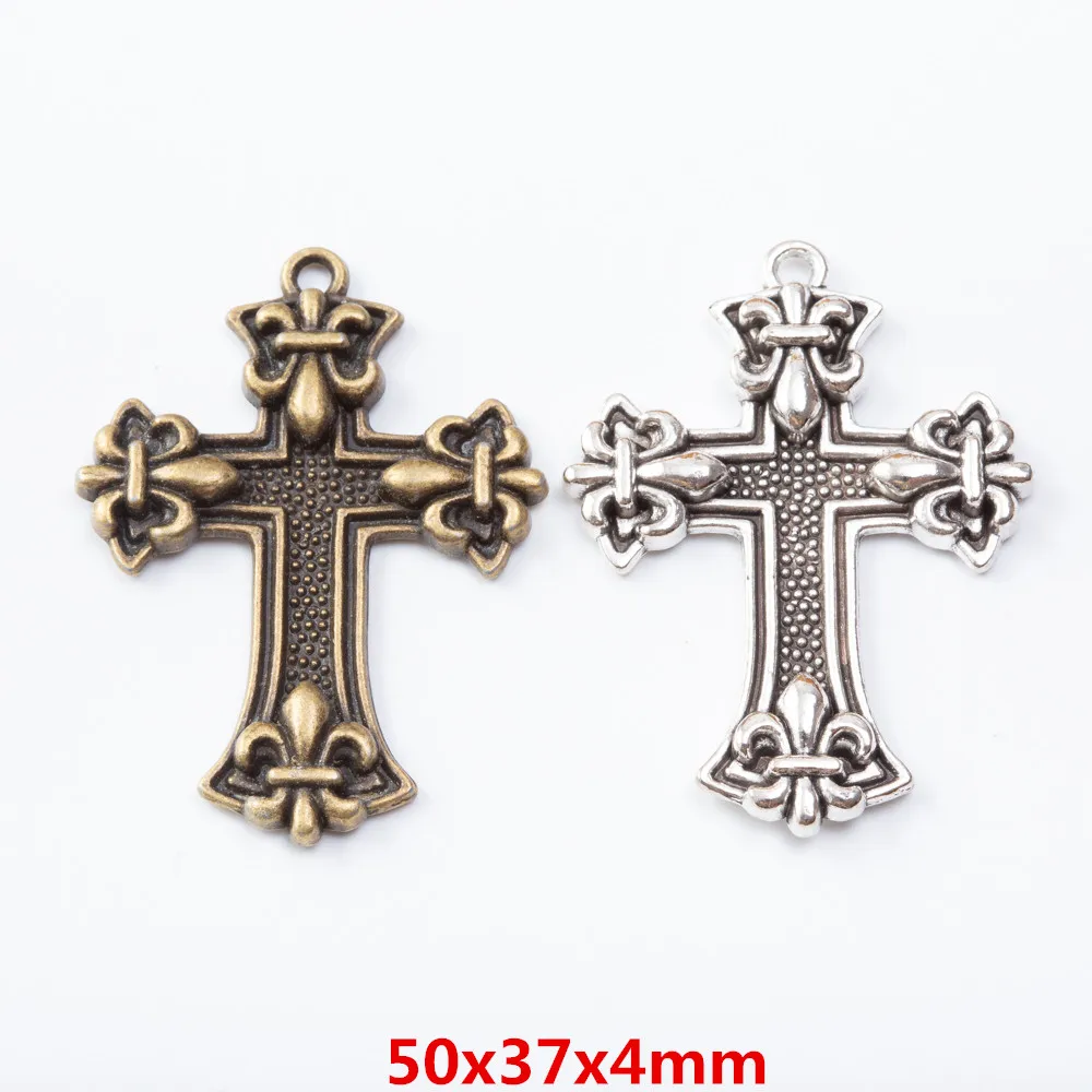 

6 pieces of retro metal zinc alloy cross pendant for DIY handmade jewelry necklace making 7193