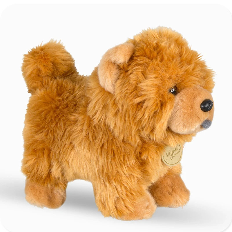 Aurora 25 cm Chow Chow Doll Stuffed Cute  Animal Puppy Plush Toy Cute Simulation Dog Fluffy Dolls Birthday Christmas Gifts Soft