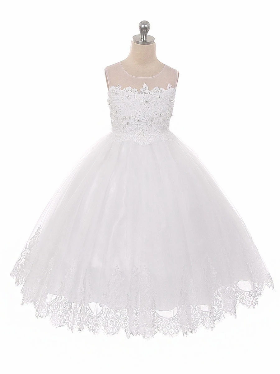 Elegante Blume Mädchen Kleid Teenager Weiße Formale Abendkleid für Hochzeit Kinder Mädchen Lange Kleider Kinder Kleidung Neue Tutu Prinzessin