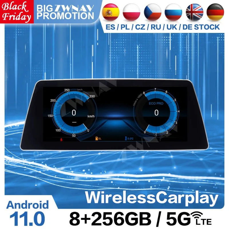 Carplay 256g android 11 receptor de rádio multimídia para bmw 5gt 53.5gt 540gt 520 525 523 g30 2018 unidade principal de áudio estéreo de vídeo do carro