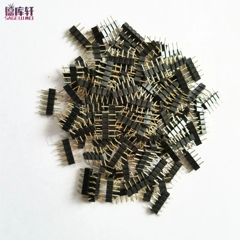 20/50/100/200/pcs / pack 5 pin Plug Male Connector For RGBW / RGBWW Female SMD 5050 LED Strip RGB Single Color led lighting