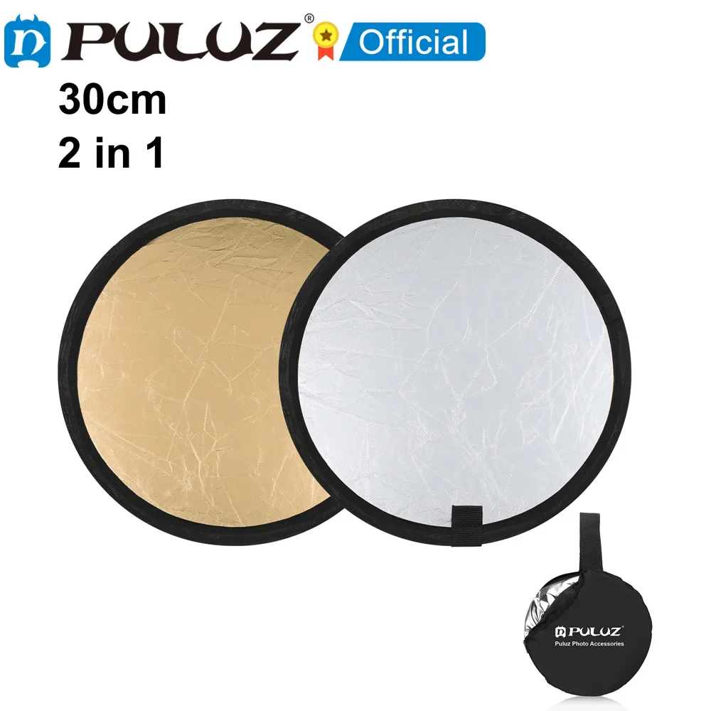 PULUZ 30cm 2 in 1 Silver and Gold 2 Colors Folding Photo Studio Reflector Board Photography Board