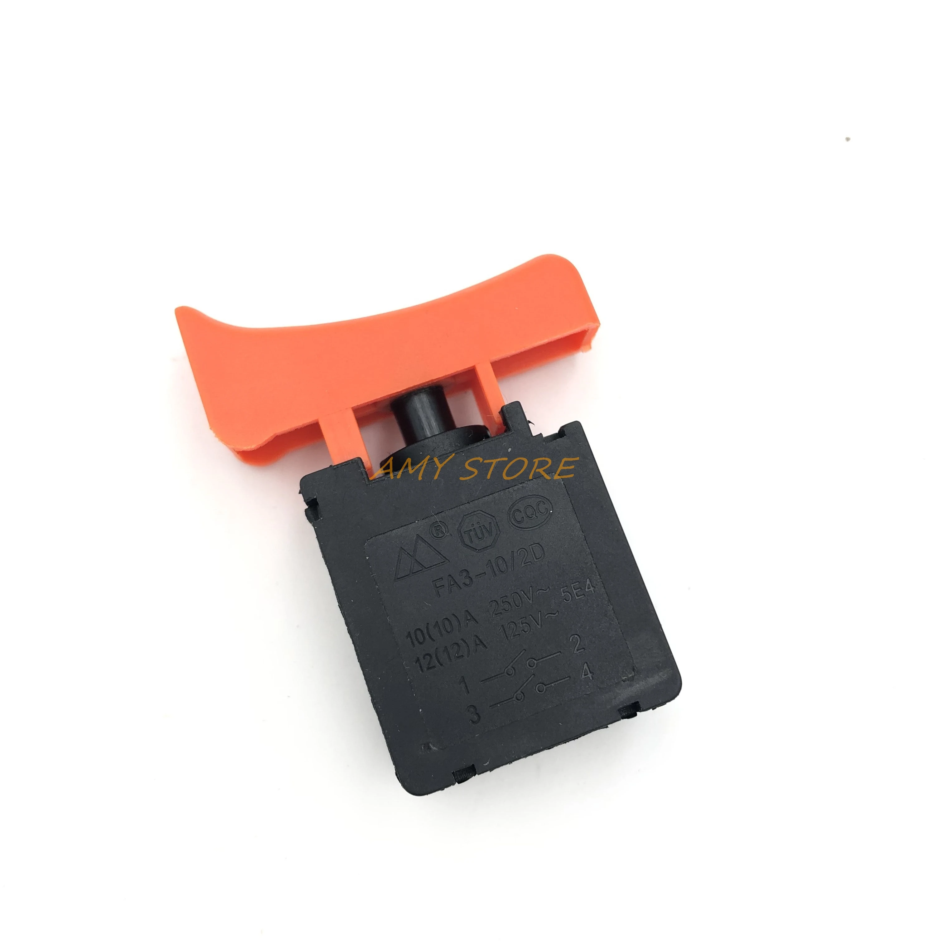 FA3-10/2D AC 250V 10A DPST مفتاح زناد أداة كهربائية غير لحظية ، أسود برتقالي
