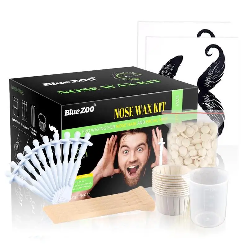 2022 Ontharing Neus Wax Kit Neus Haar Wax Verwijderen Cosmetische Tool Neus Tondeuse Mannen Neus Haar Remover Waxen neus 50G