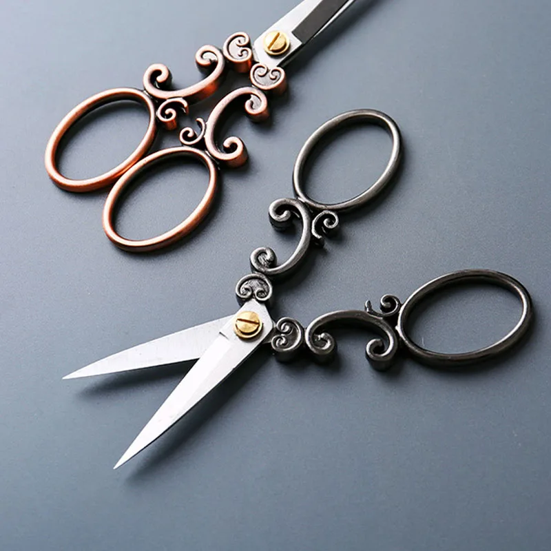 1pcs Retro Style Scissors Antique Cutter Cutting Embroidery Cross Stitch Sewing Tool Stainless Steel Craft Shears