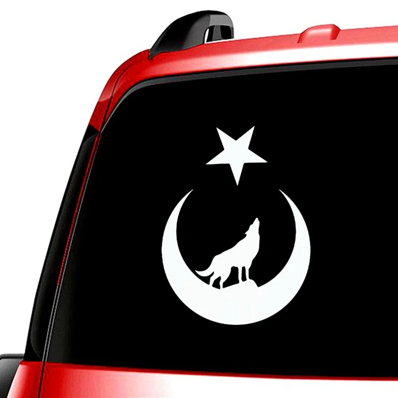 Interesting Wolf and Moon Star Great Turk Turkey Turkish Car Sticker Accessories Car Styling Decal Vinyl  PVC 17cm*13cm