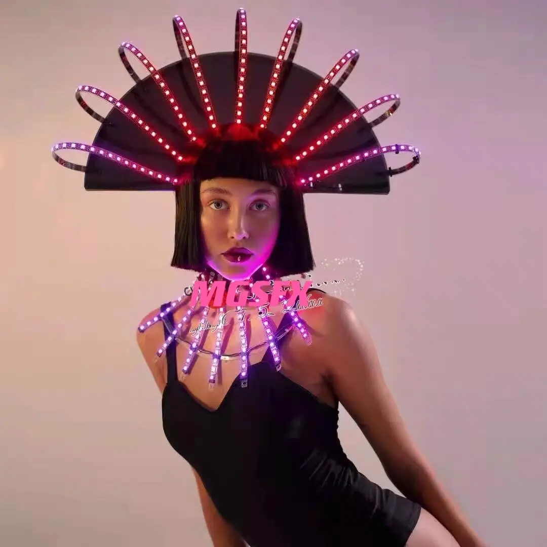 

Light up luminous LED Headpiece Light Up Headwear Luminous Party Stage Performance Light Show Cosplay Dance Prop