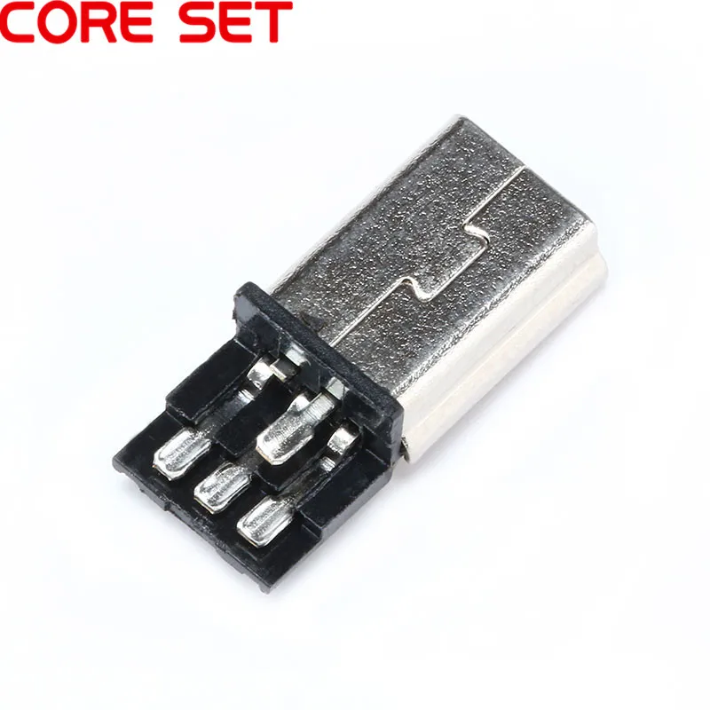 10pcs Mini USB Connector 5 Pin T Port Male Plug Socket with Plastic Cover for DIY Dropshipping Adapter PCB SDA Data Cable Line