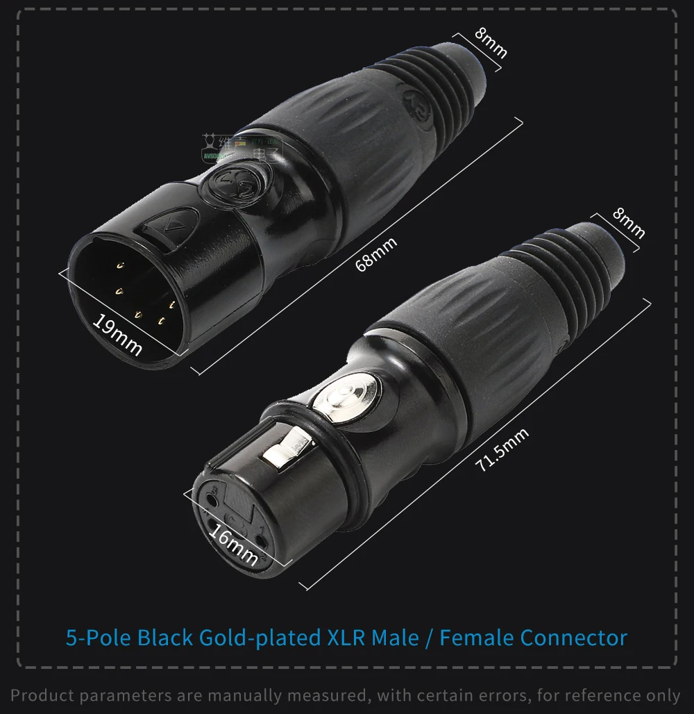 5-Pin XLR Audio-Steckverbinder Männlich Weiblich für Mikrofon, Studiomixer, DJ-Equipment - Symmetrischer Abgeschirmter Professioneller Audio-Anschluss – Detail 19