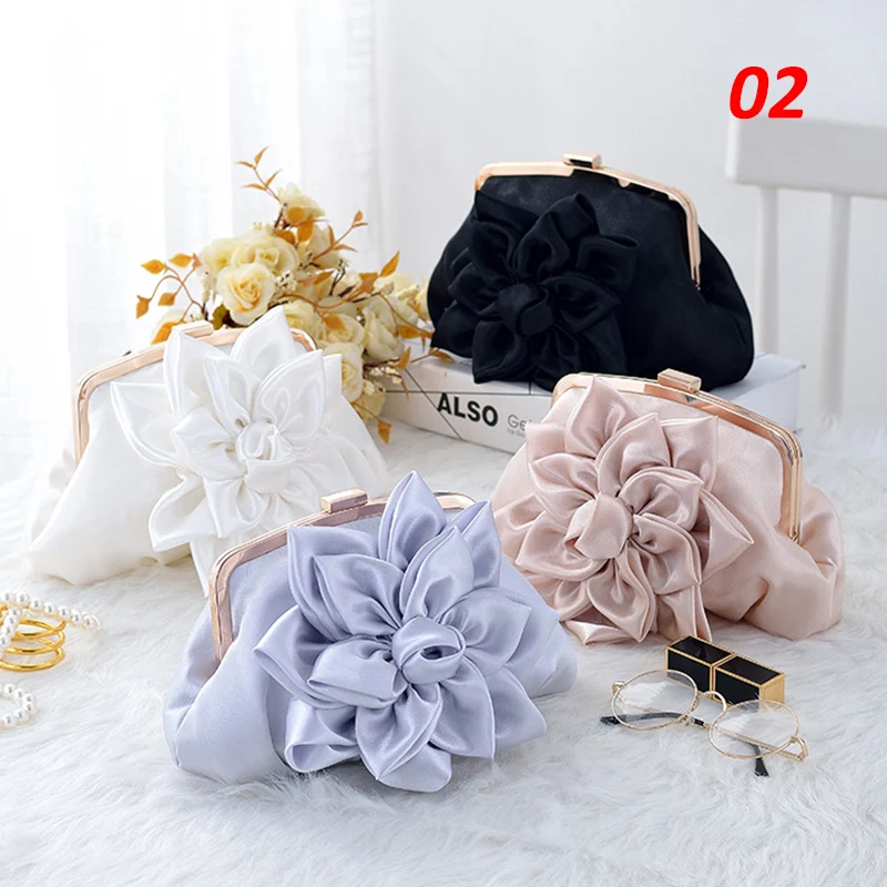 Vintage Ladies Floral Evening Bag Woman Fashion Rose Flower Chain Hand Bag Wedding Party Clutch Dinner Small Purse bolso XA140H