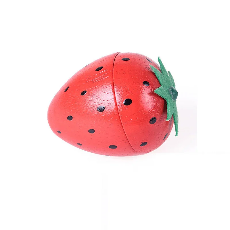 Simulation Magnetic Montessori Fruit Play House Strawberry Watermelon Banana Durian Seasoning Baking Toy Wooden Educational Toys