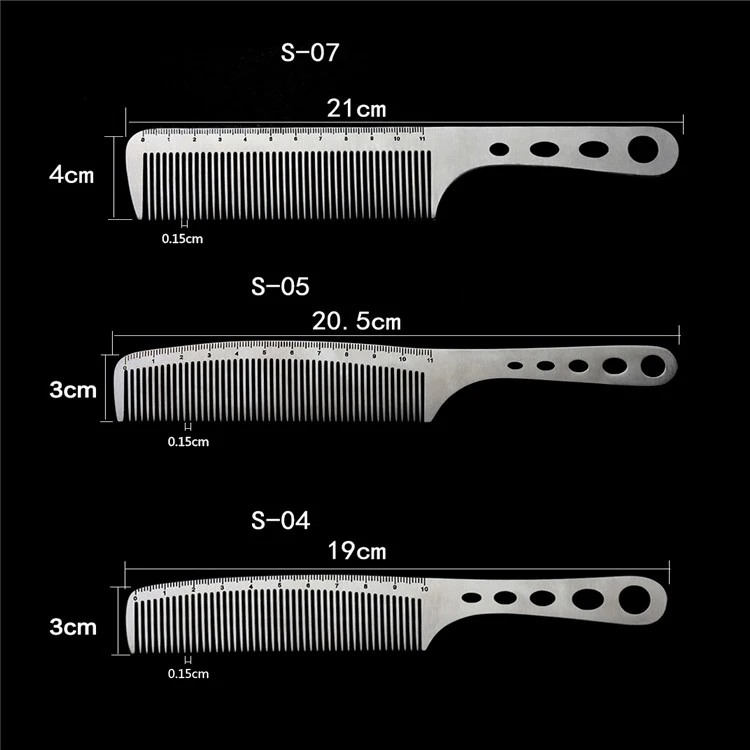 

New titanium steel ultra-thin metal hair cutting comb durable light steel comb for hairdressing and hair cutting salons