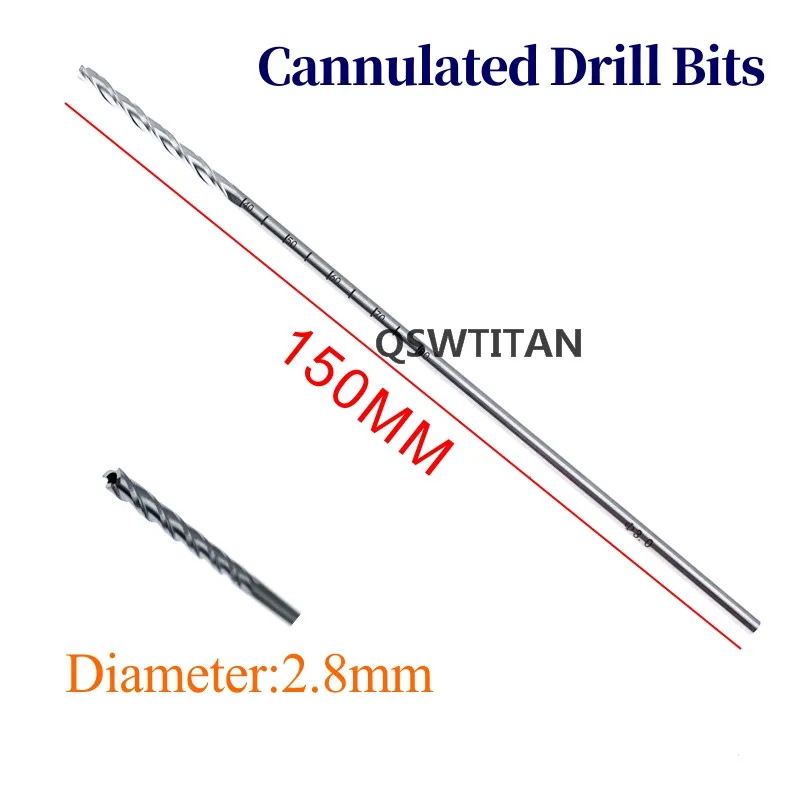 Stainless steel 2.0mm-3.5mm Cannulated Drill Bits Hollow Veterinary Orthopedics Instruments