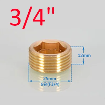 ชายทองเหลือง Hex End Cap Plug อุปกรณ์ท่อเมตริกอะแดปเตอร์ตัวเชื่อมต่อ1/8 "1/4" 3/8 "1/2" 3/4 "1" BSP