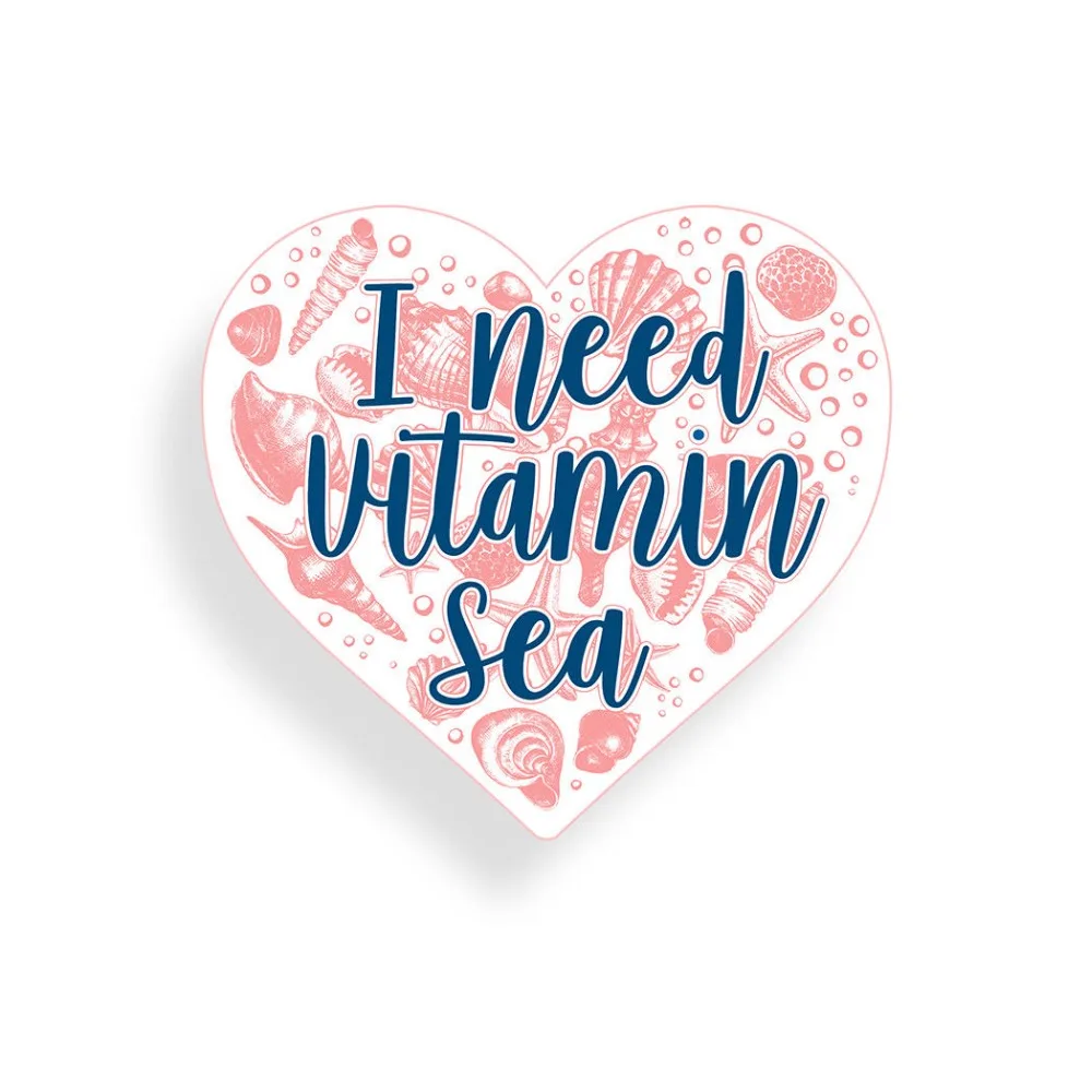 

Need Vitamin Sea Heart Sticker Beach Ocean Cup Cooler Car Window Bumper Decal