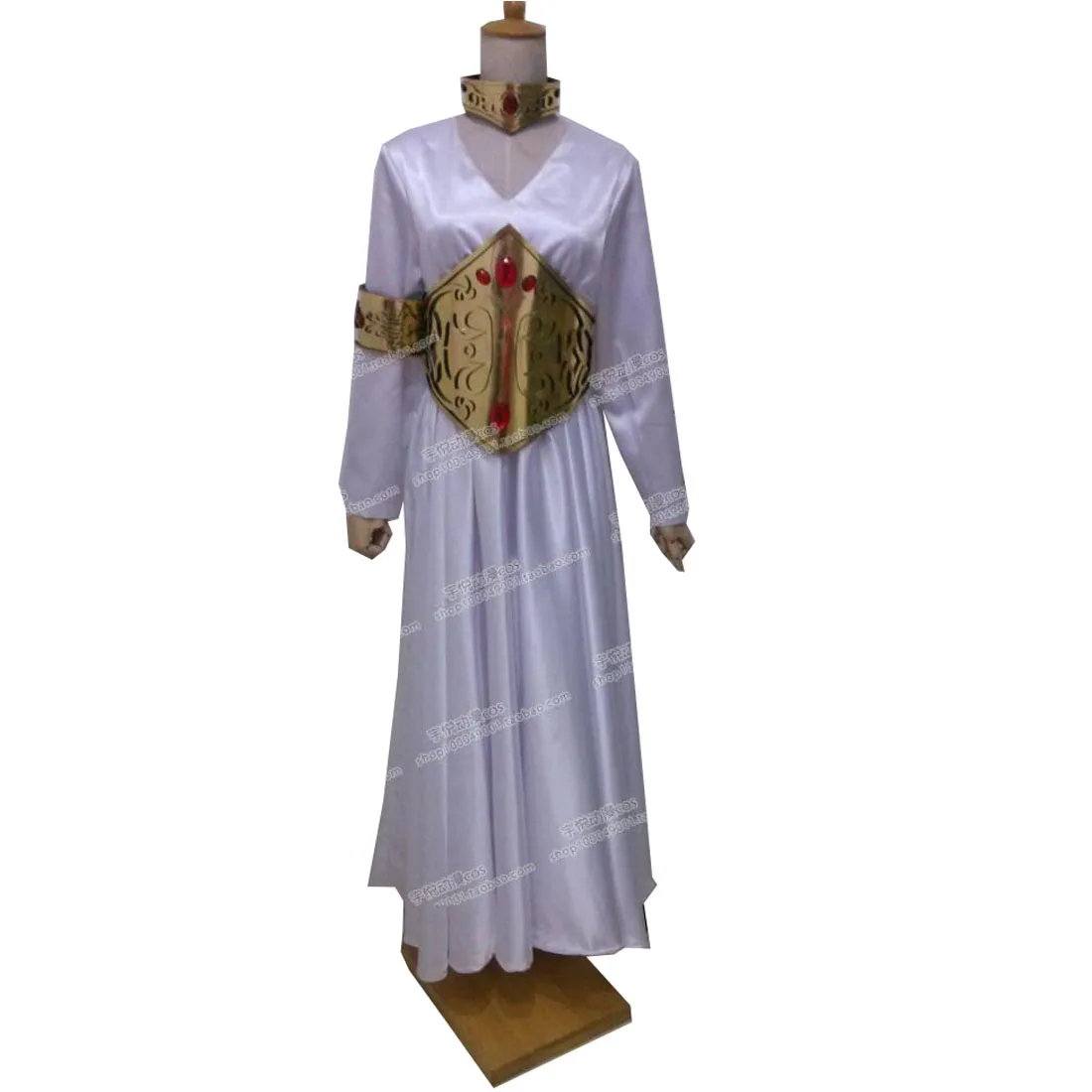 2021 Saint Seiya The Lost Canvas Sasha(Athena) Cosplay Costume White Dress with accessory