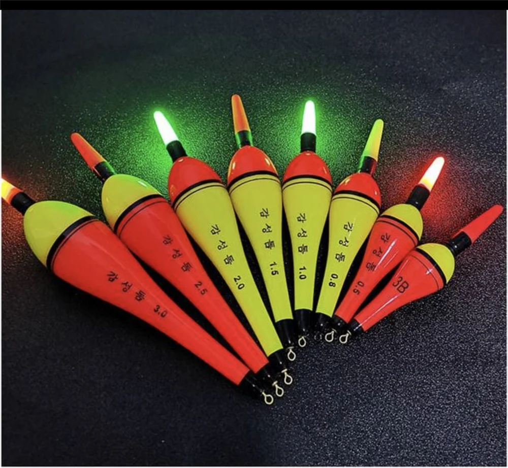 1pc LED Luminous Night Electronic Light Buoyancy 1g-11g ABS Plastic Boya Apo Float Floating Rock Fishing Float EVA Foam Bobber