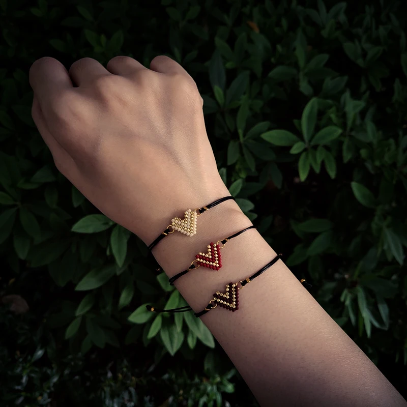 Fairywoo Heart Bracelets For Girls Jewellery Woman Boho Miyuki Jewelry Gifts Simple Bracelet Handmade Friendship Wholesale