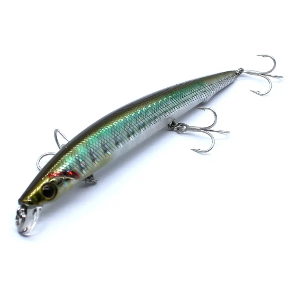 AOCLU Jerkbait Slow Floating Wobbler 125mm 12.8g Diving 0.8m Hard Bait Jerk Minnow Fishing Lure Magnet Weight Transfer Slim Body