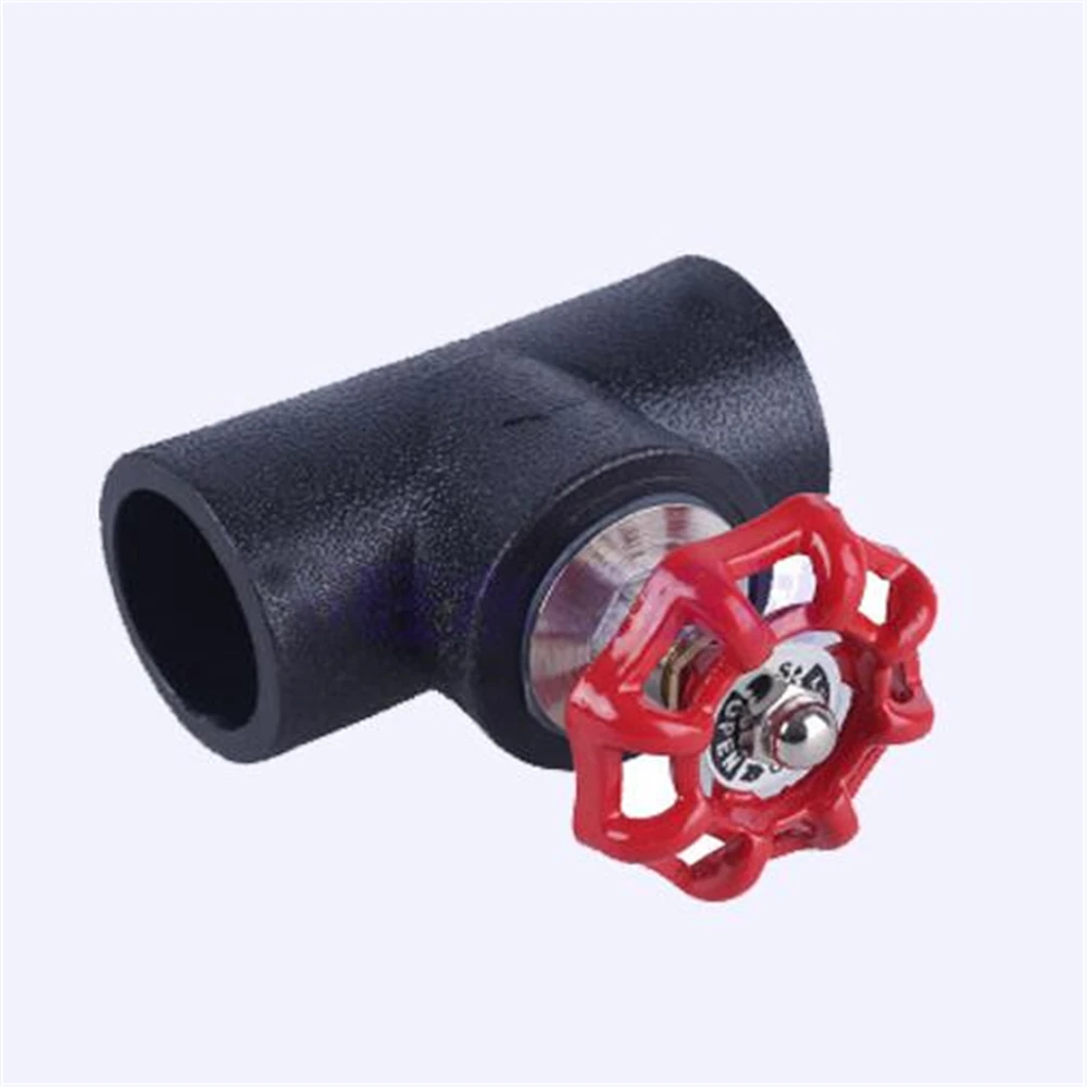 

PE Globe Ball Valve Switch 20-110 Socket Type Hot Melt Globe Valve Connector Black PE Tap Water Pipe Fittings