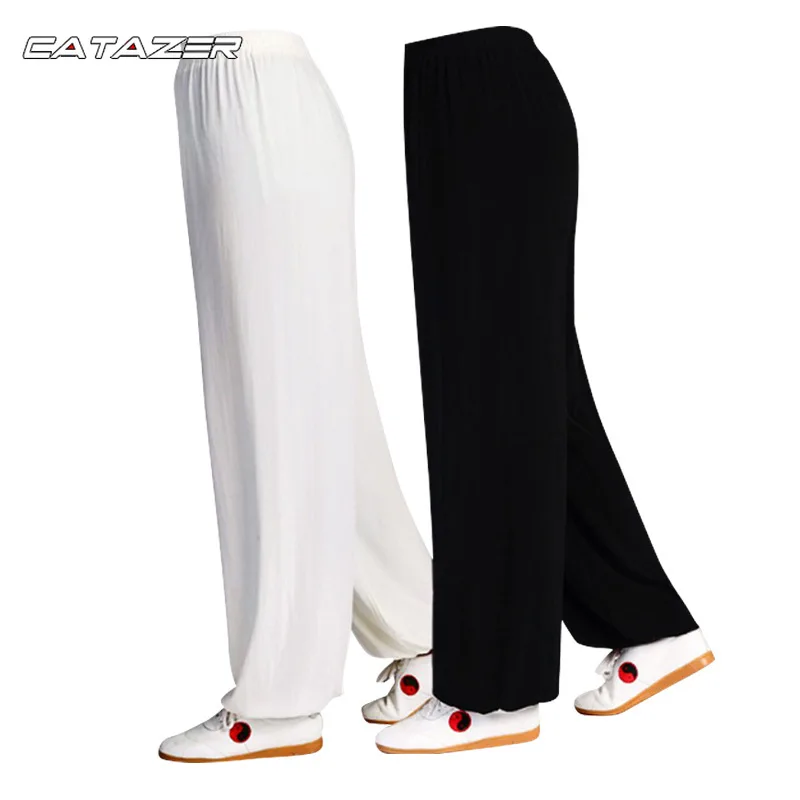 Pantalones de Tai Chi para artes marciales, bombachos de seda de algodón para hombre y mujer, pantalones de Yoga informales de algodón puro para ejercicio Morning de verano, novedad