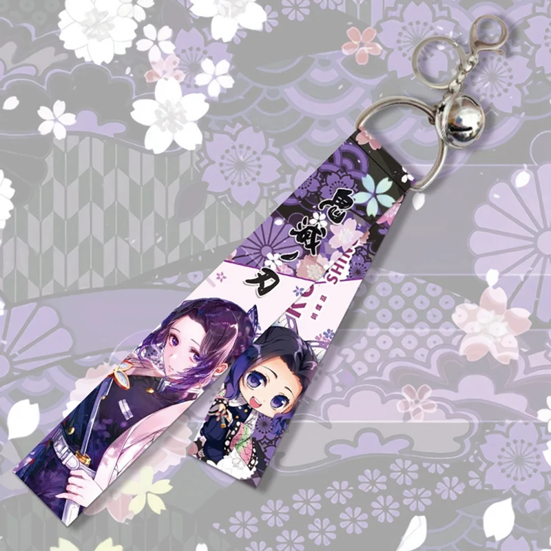 Anime Demon Slayer Keychain Kimetsu no Yaiba Kamado Tanjiro  Nezuko Shinobu Metal Ribbon Keychains Animation peripherals