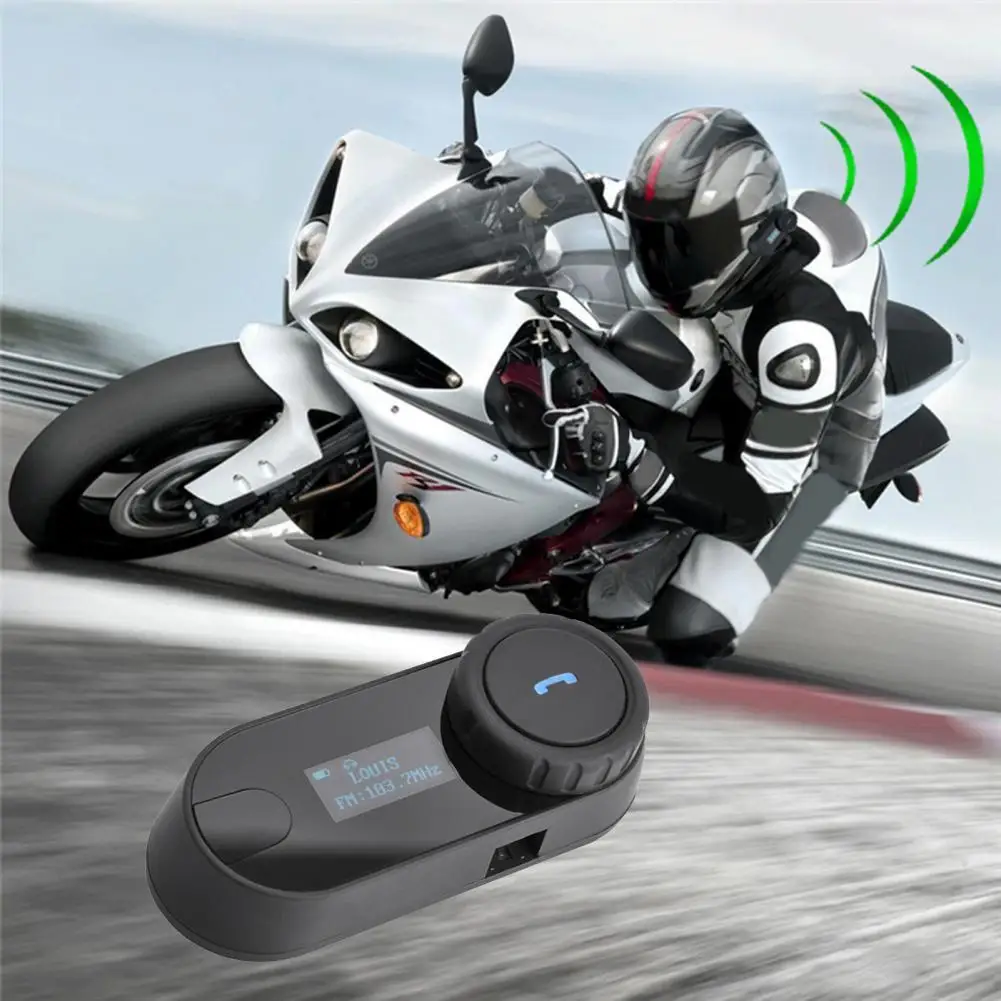 

T-COMSC Interphone Headset Bluetooth 3 People Switch Intercom Headphone Head-mounted Earphone with FM for Riding Motorcycle