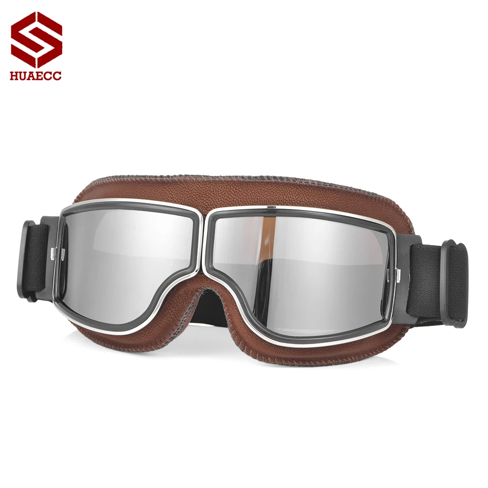 Motocross Goggles Vintage Pilot Scooter Helmet Eyewear Outdoor Steampunk Motorcycle Glasses for Motorbike Dirt Bike