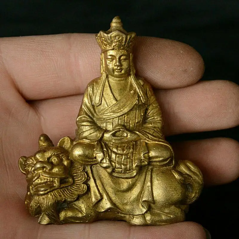 Китайская Медь Бронза Ksitigarbha Boddhisattva, голландский лидер, украшения в виде статуи чудовища