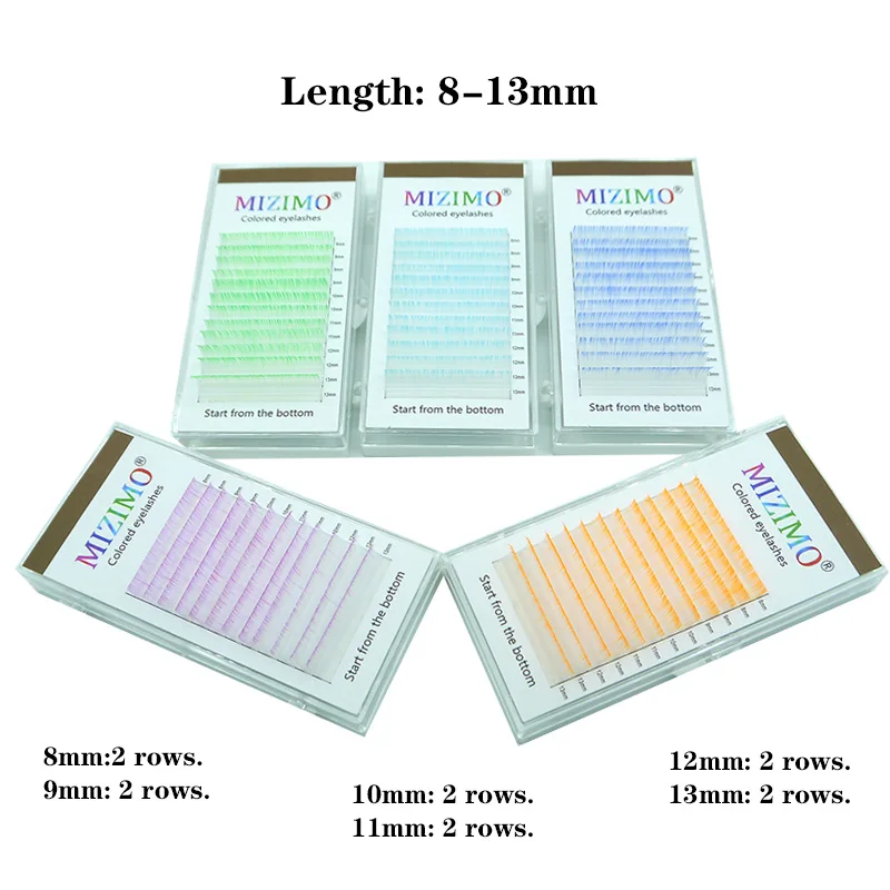 MIZIMO  12 Rows (8-13mm) Of Single Grafted Gradient Color Grafted False Eyelashes Are Mixed With Natural Soft Makeup Tools