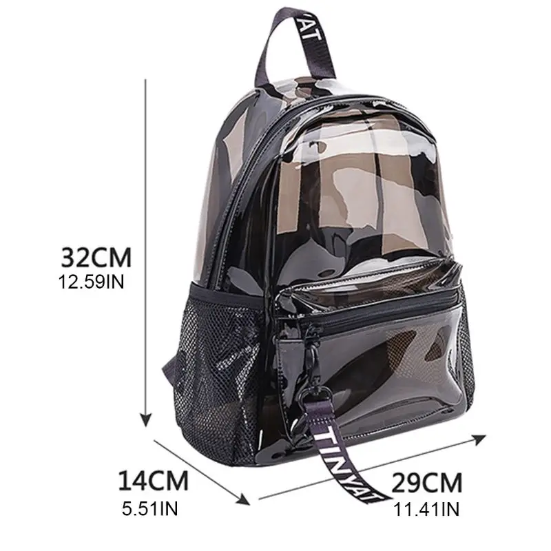 Kobiety przezroczysty plecak z pcw Travel School Bookbag plecak na dzień dla nastolatek