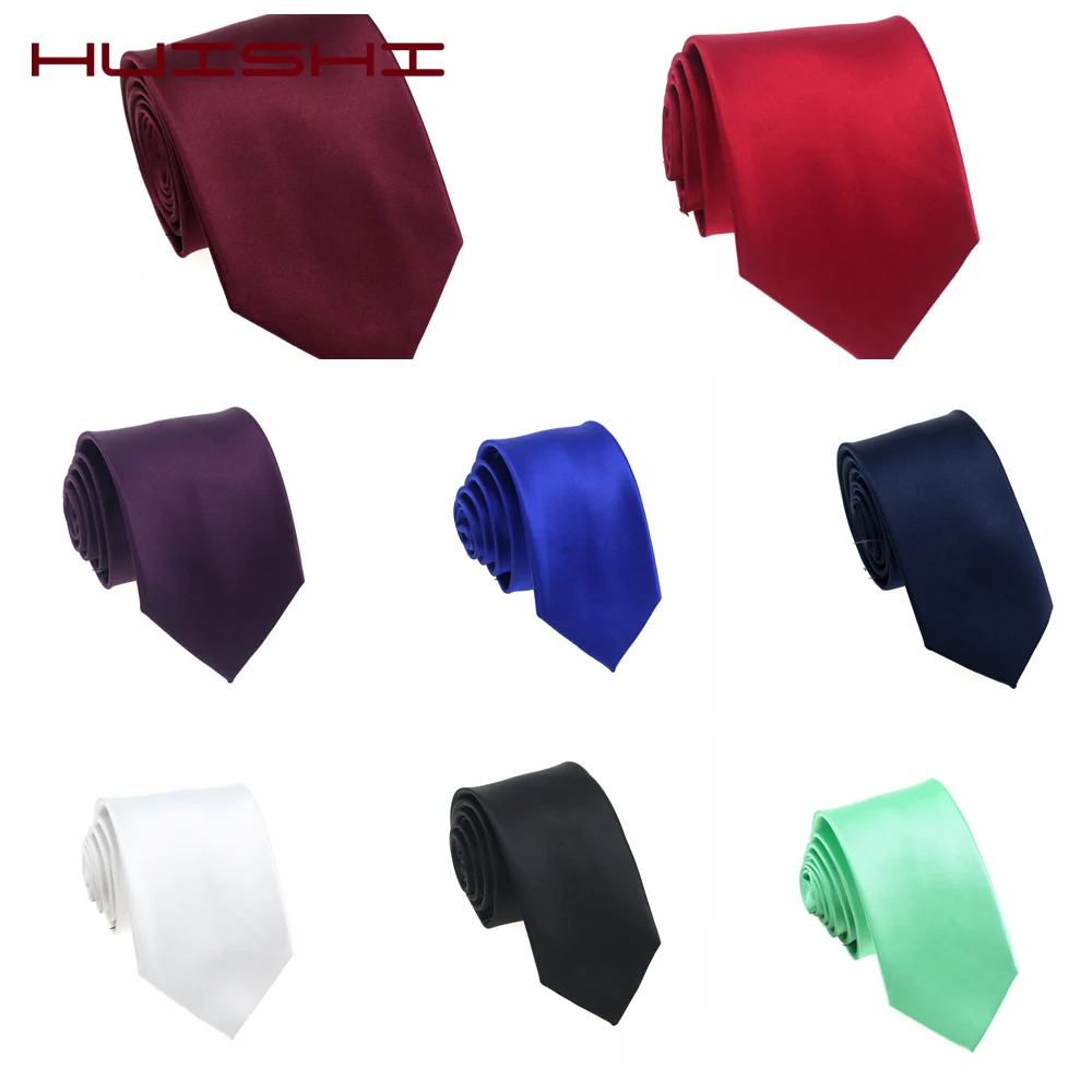 

HUISHI Mens Classic Solid Plain Neck Tie 18 Color Waterproof 8cm And 6cm Adult Accessories Daily Wear Cravat Wedding Party Gift