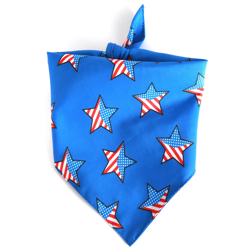 American Flag Dog Bandana Scarf Independence Day Pet Triangular Reversible Bandanas Pet Products Adjustable Dog Bibs Costume