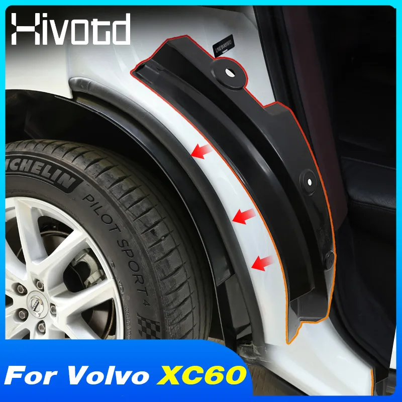 Hivotd Car Rear Fender Anti-mud Mudguard Cover Mud Flaps Wheels Tire Protector Exterior Accessories For Volvo XC60 2018-2022