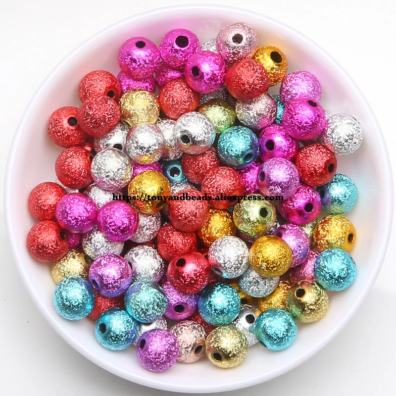 Gemischte Sternstaub-Acryl-Abstandsperlen, runde Kugeln, Charms, Zubehör, 4, 6, 8, 10, 12 mm, Größe wählbar, für Schmuckherstellung AC1 – Detail 5