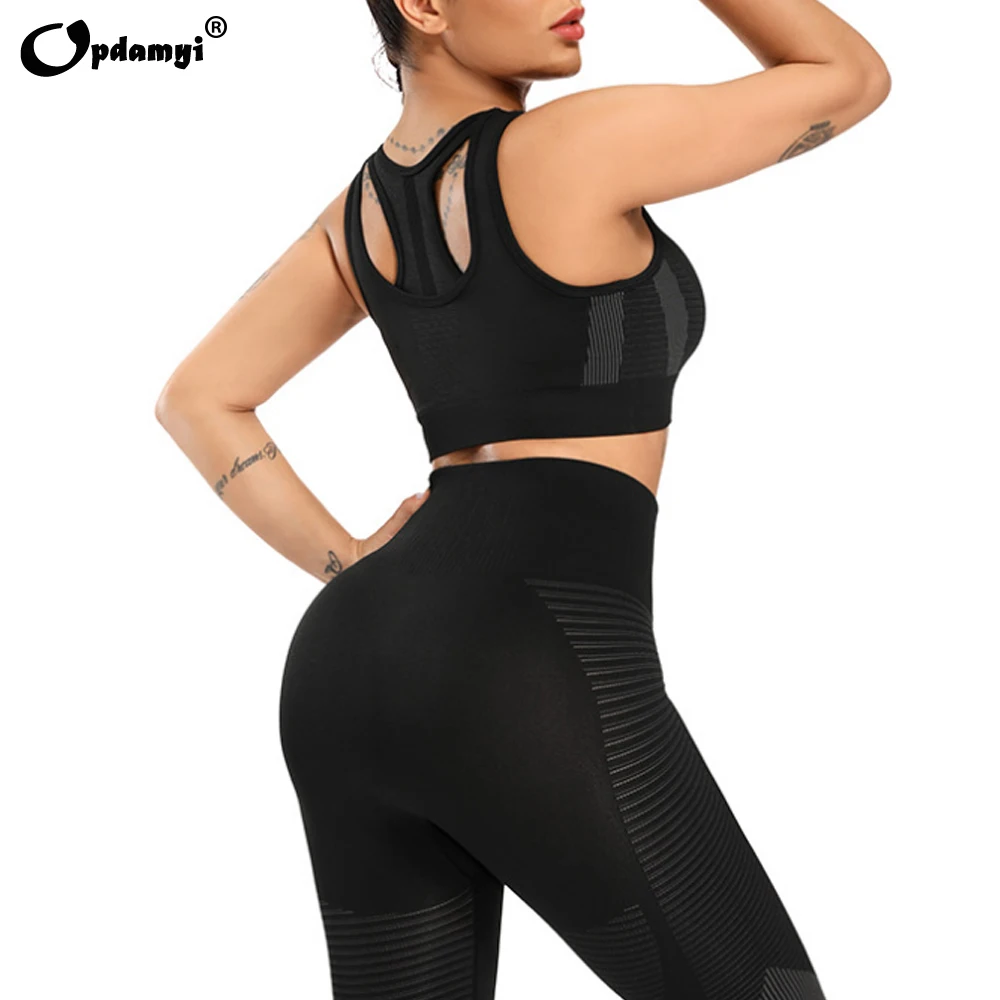 Women Seamless Yoga Wear Tank Top Suit Sportswear Sports Bra Leggings 2 Piece Set Gym Clothes Female Homebody Fitness Costume XL