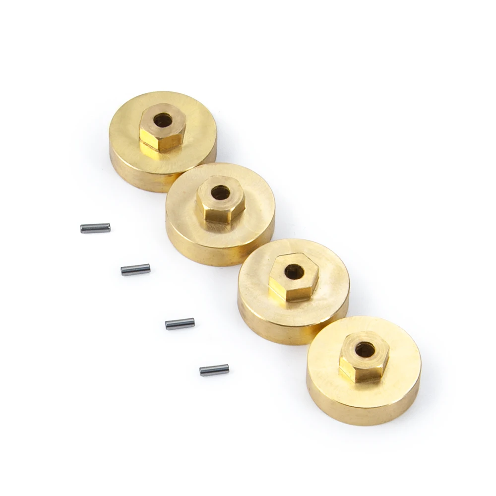 AXSPEED 4Pcs 5mm Brass Wheel Hex Axle Adapter Balance Weight for Axial SCX24 1/24 RC Crawler Car Truck Model Upgrade Parts